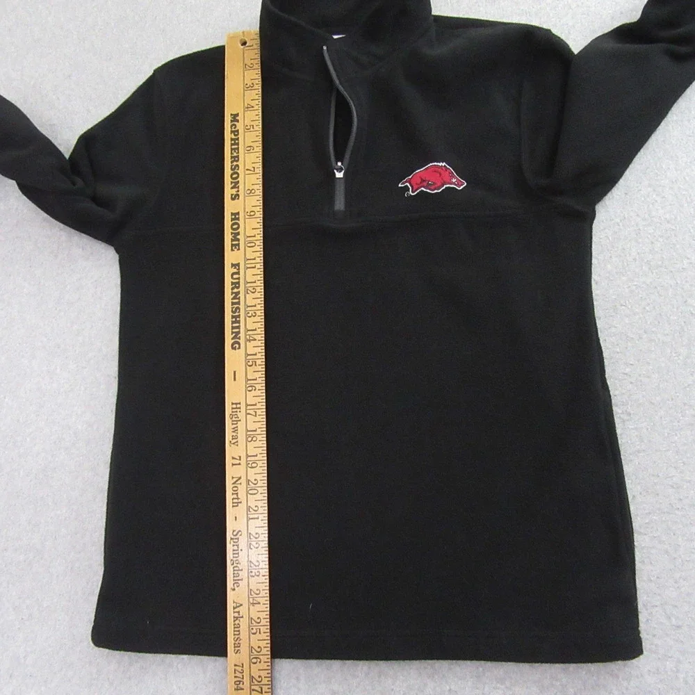 Champion Mens Arkansas Razorbacks Jacket S Black 1/4 Zip Fleece Logo Mock - Picture 9 of 11